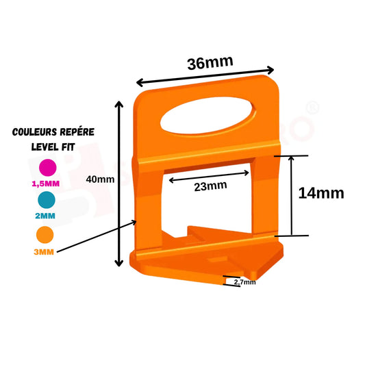 1 000 Croisillons à Cale Autonivelante - 3 mm - Shaffer Pro - Shaffer Pro