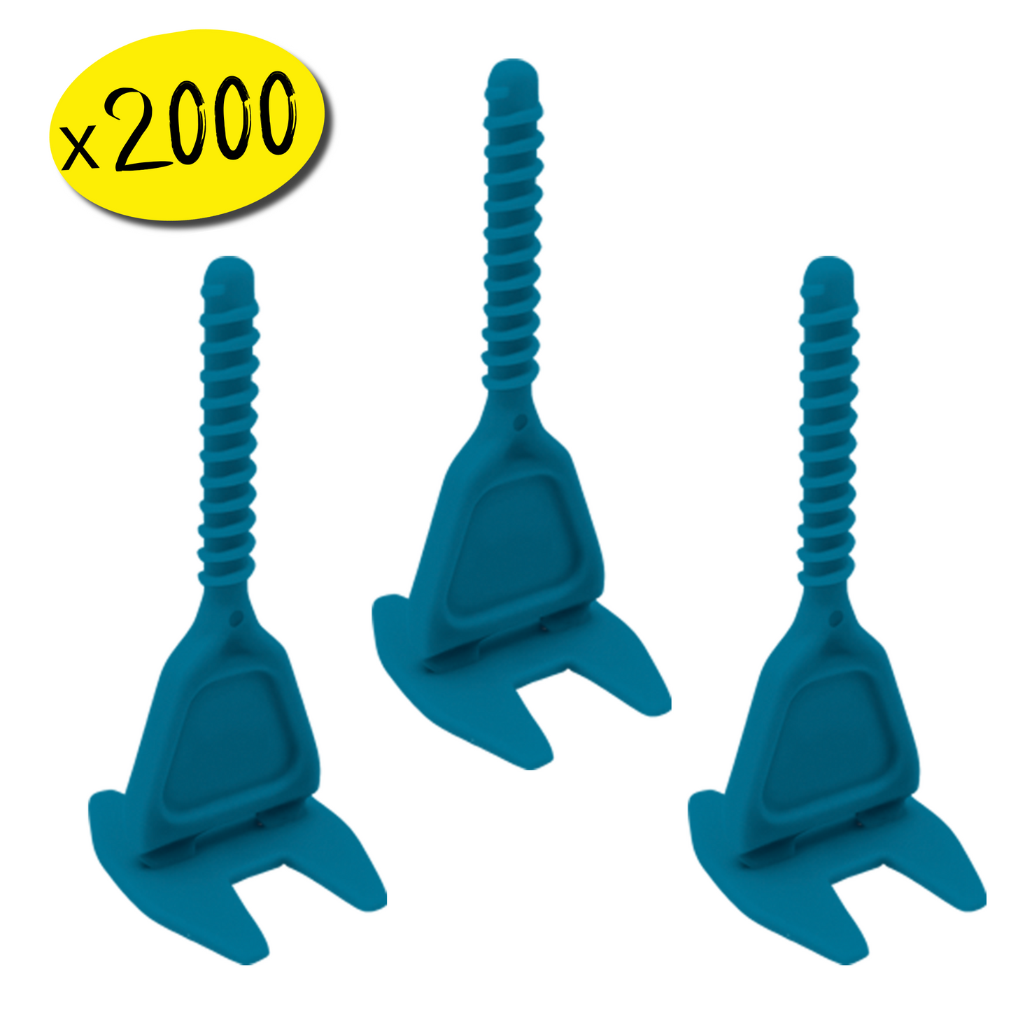 2000 Croisillons Carrelage Autonivelants XL - 2 mm - Shaffer Pro