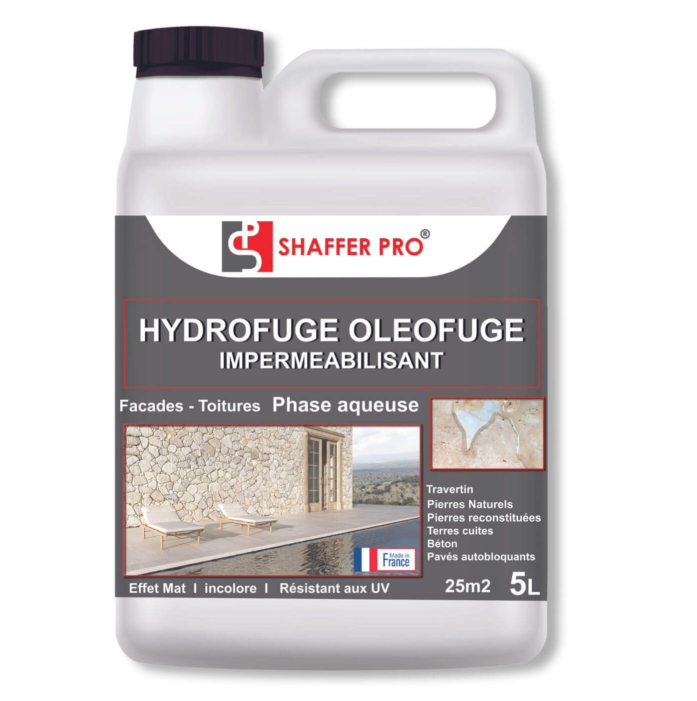 Hydrofuge oléofuge de surface professionnel - hydrofuge toiture/sols/murs - Shaffer Pro - Shaffer Pro